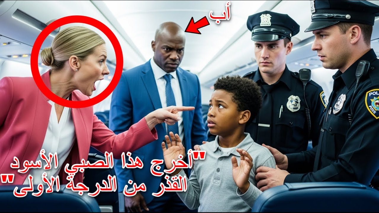 مضيفة طيران عنصرية تتصل بالشرطة على صبي أسود في الدرجة الأولى، دون أن تعلم أن والده مليونير!