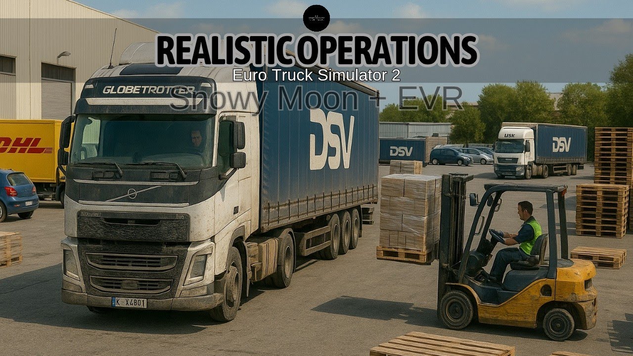 Realistic Operations [Snowy Moon]+EVR® of Ets 2-Volvo FH [420]. [Scenic Roads/1.53+1.54]