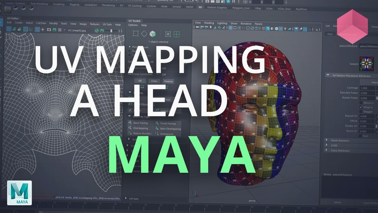 UV-развертка для начинающих — UV-развертка головы в Maya