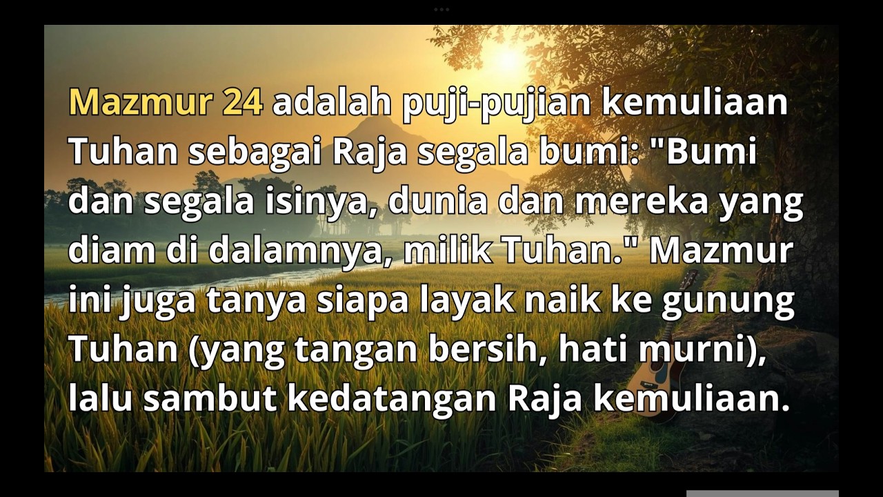 Raja Kemuliaan [Inspirasi dari Mazmur 24]