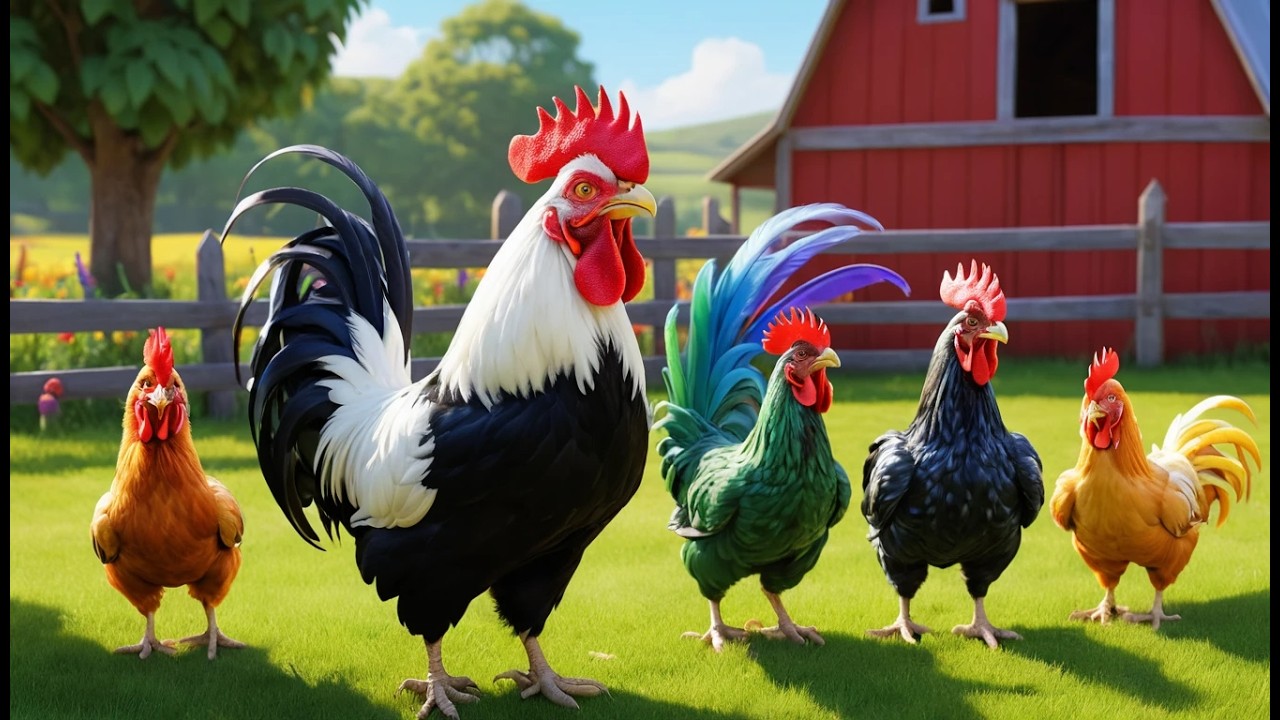Five Little Roosters Crow Crow Crow | Farm Animal Sounds & Counting Song