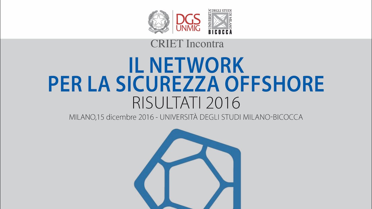 Il network per la sicurezza offshore. Risultati 2016