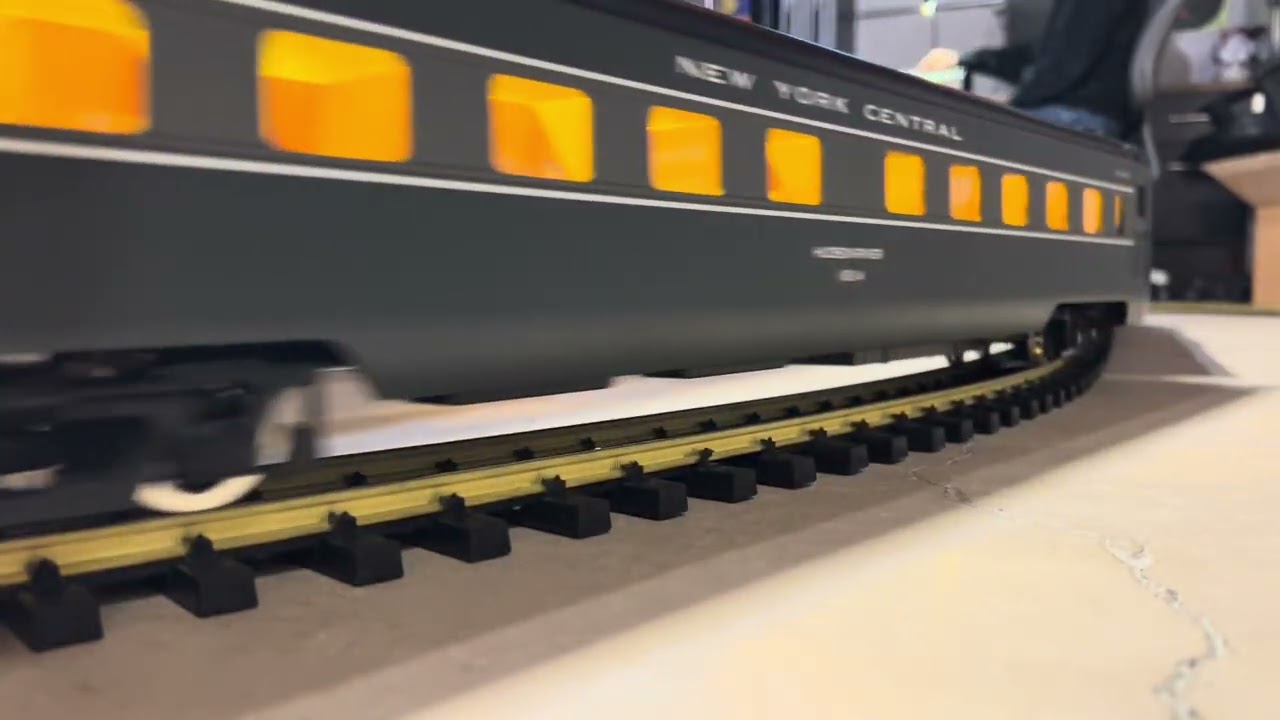 New York Central Hudson with tank tender and six streamline passenger cars in G scale