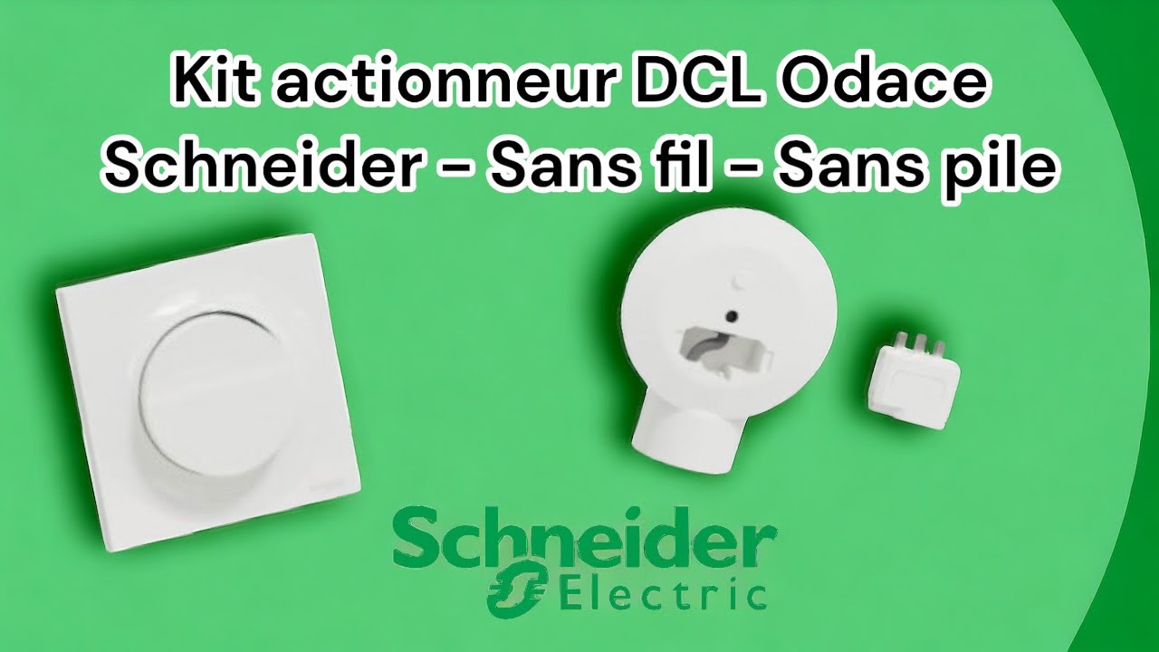 Kit plafonnier Odace Sans Fil Sans Pile - Actionneur DCL + Interrupteur + Plaque