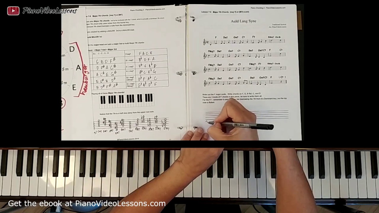 How to Play Auld Lang Syne intermediate piano tutorial - 7-9 - Piano Chording Level 2