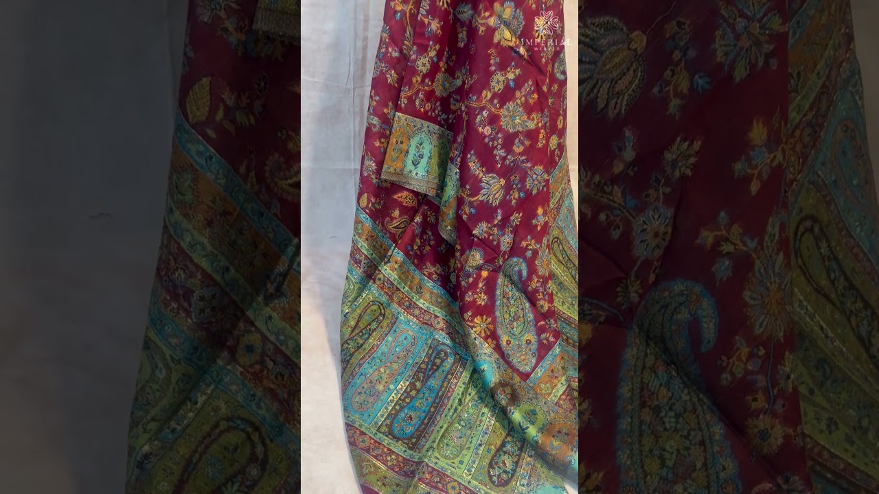Maroon Kani Silk Dupatta by 