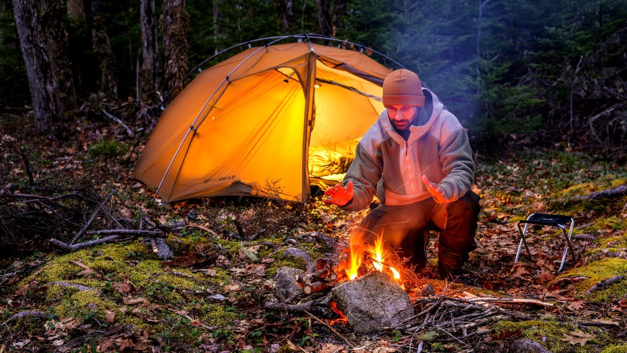 Camping In Forest Solo Overnight Adventure