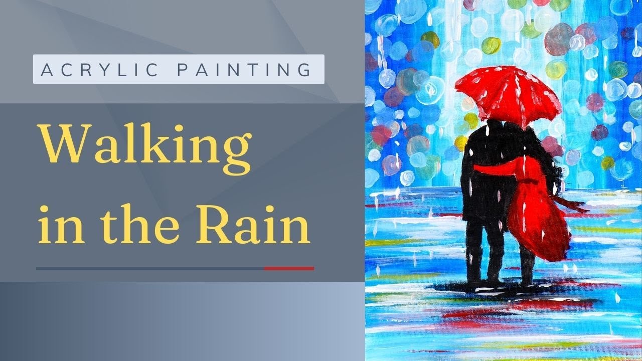 Couple Walking in the Rain | Easy Acrylic Painting | Relaxing Painting