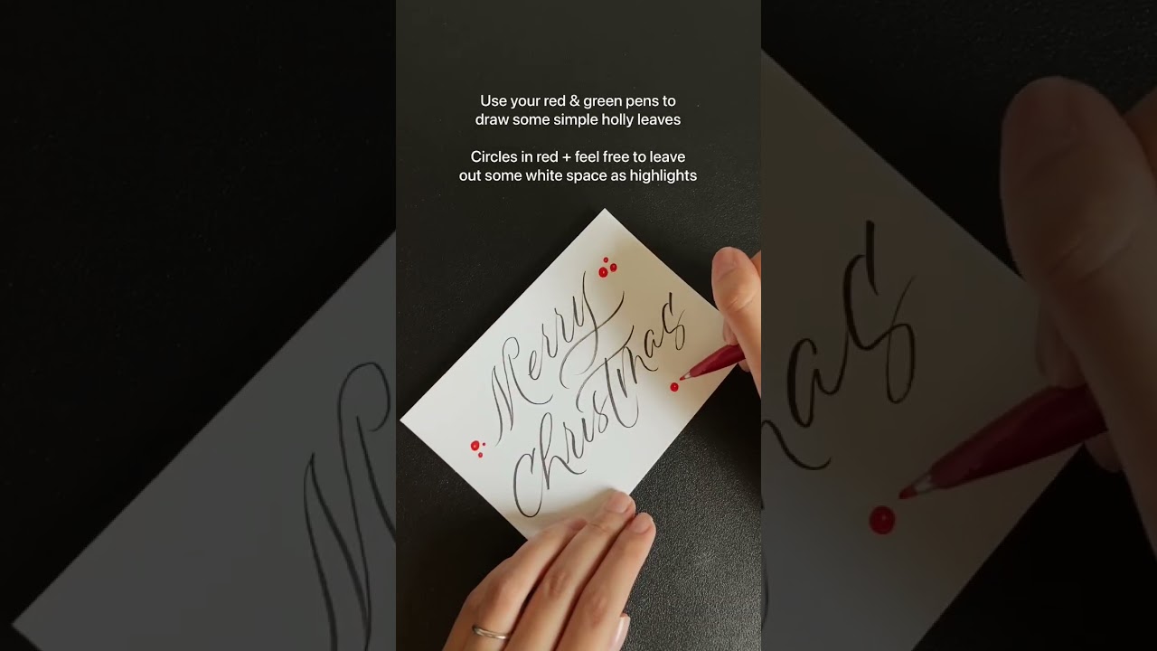How to #DIY a Christmas Card - Calligraphy & Holly Leaves