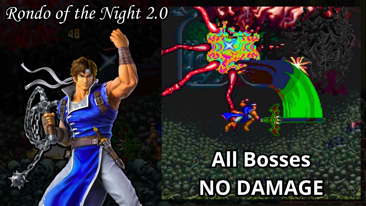 Castlevania Rondo of the Night 2.0 - All Bosses NO DAMAGE