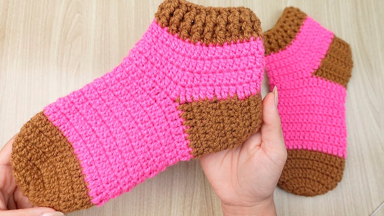 🔴hermoso!! Calcetines Tejidos a Crochet para Adultos‼