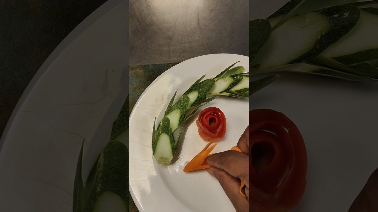 Carving video#how to decorate plate #vegetablescarving#virelshorts#chef wasim