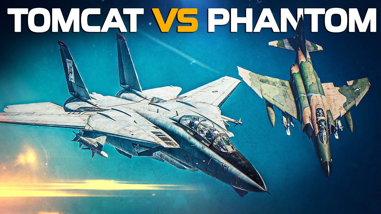 Воздушный бой F-14A Tomcat против F-4E Phantom | Цифровой боевой симулятор | DCS |