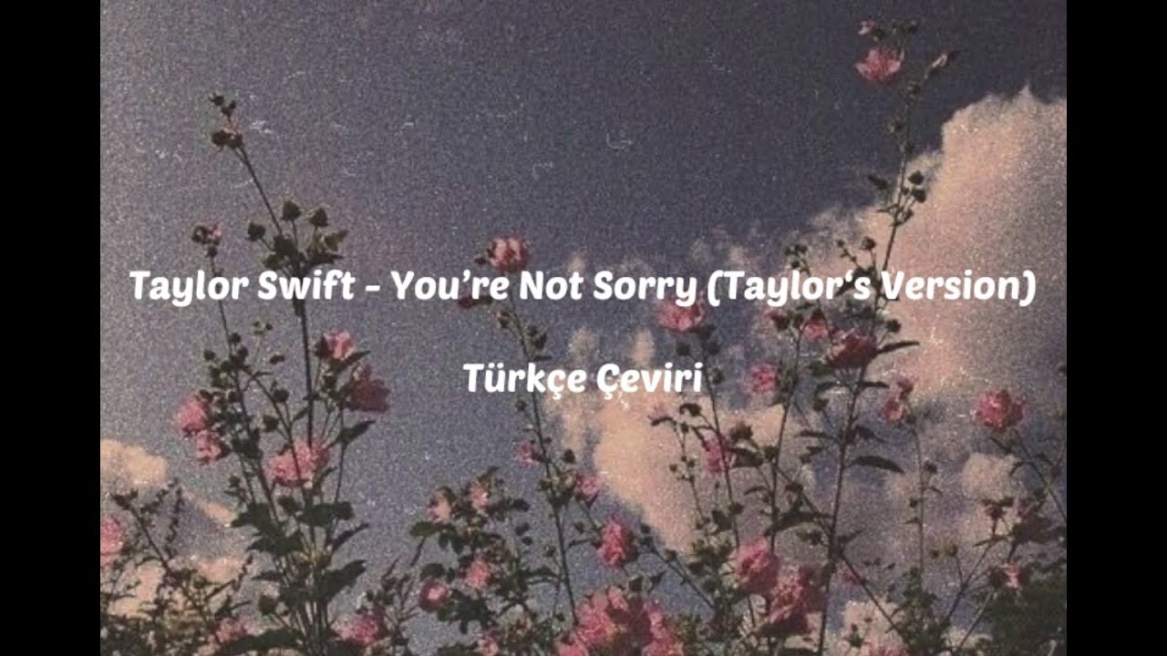 Taylor Swift - You’re Not Sorry (Taylor’s Version) (Türkçe Çeviri)