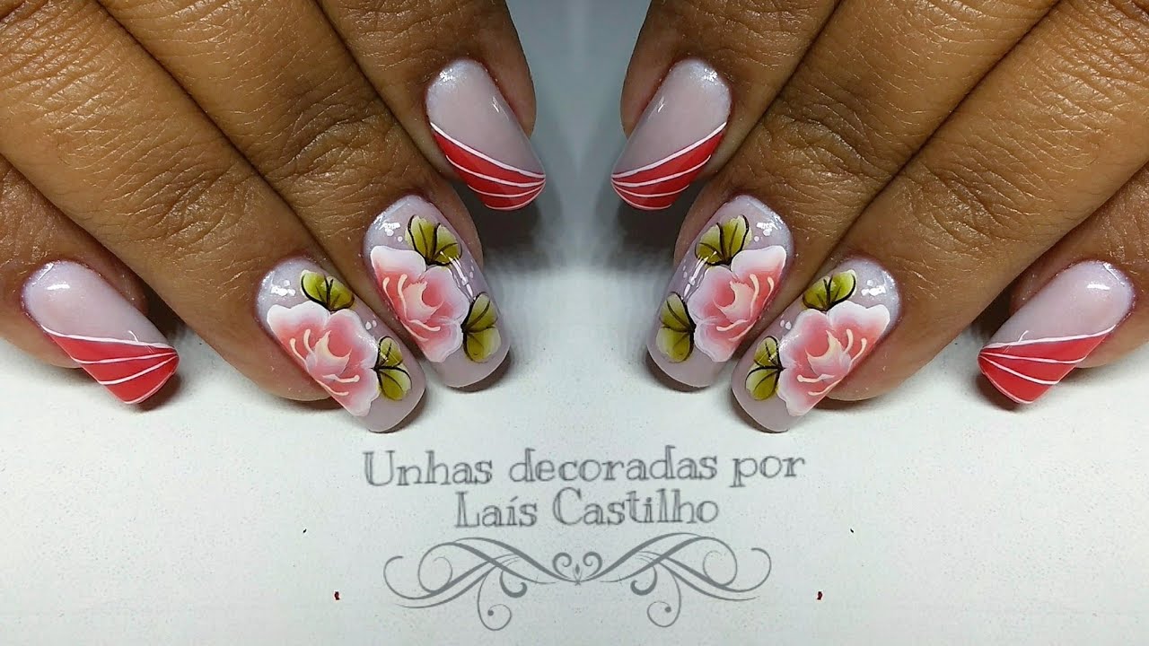 Unhas decoradas carga dupla fácil Laís Castilho
