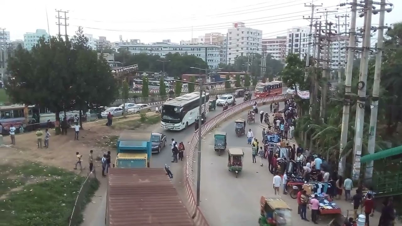 নবীনগর গোলচক্কর। নবীনগর, সাভার, ঢাকা। Nabingar Bus Stand, Savar, Dhaka.