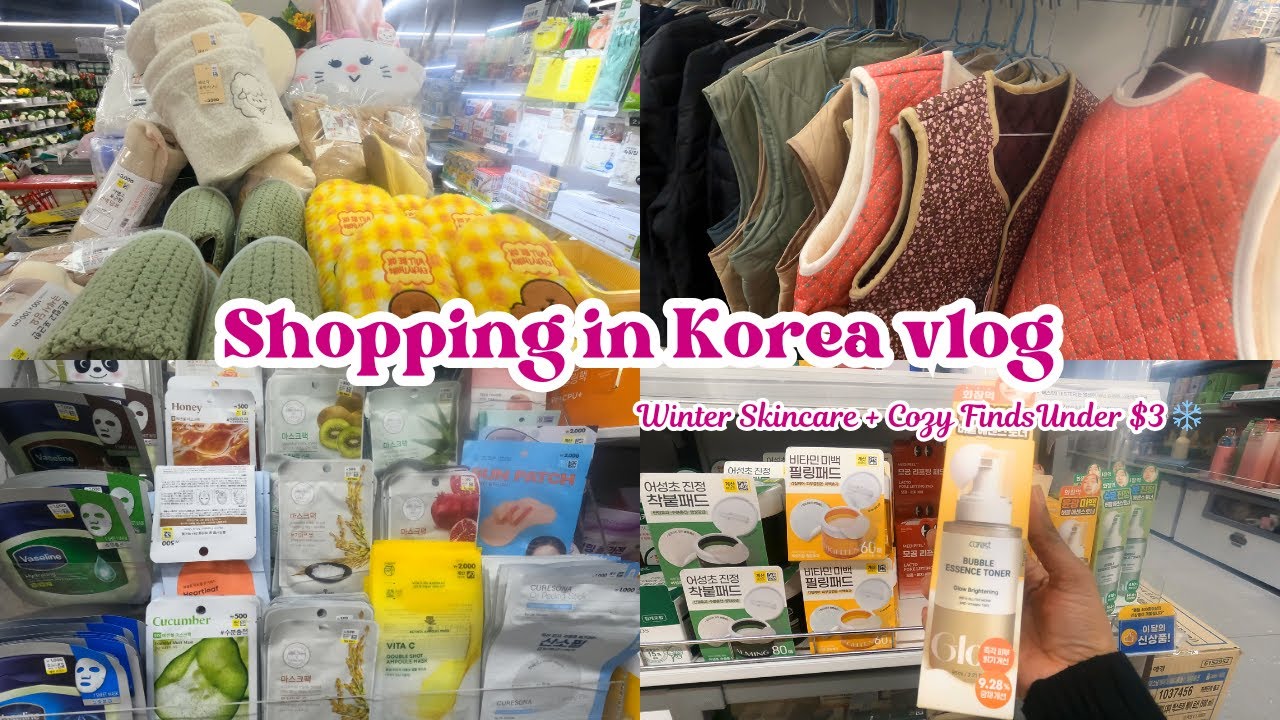 Shopping in Korea Vlog🇰🇷 | Winter must‑haves at Daiso Korea 🇰🇷 | Skincare + Cozy Finds Under $3 ❄️.