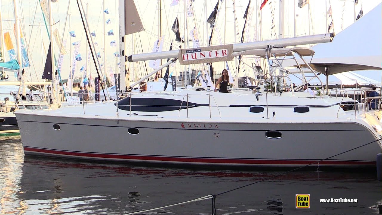 2016 Marlow-Hunter 50 Sailing Yacht - Deck and interior Walkaround - 2015 Annapolis Sail Boat Show