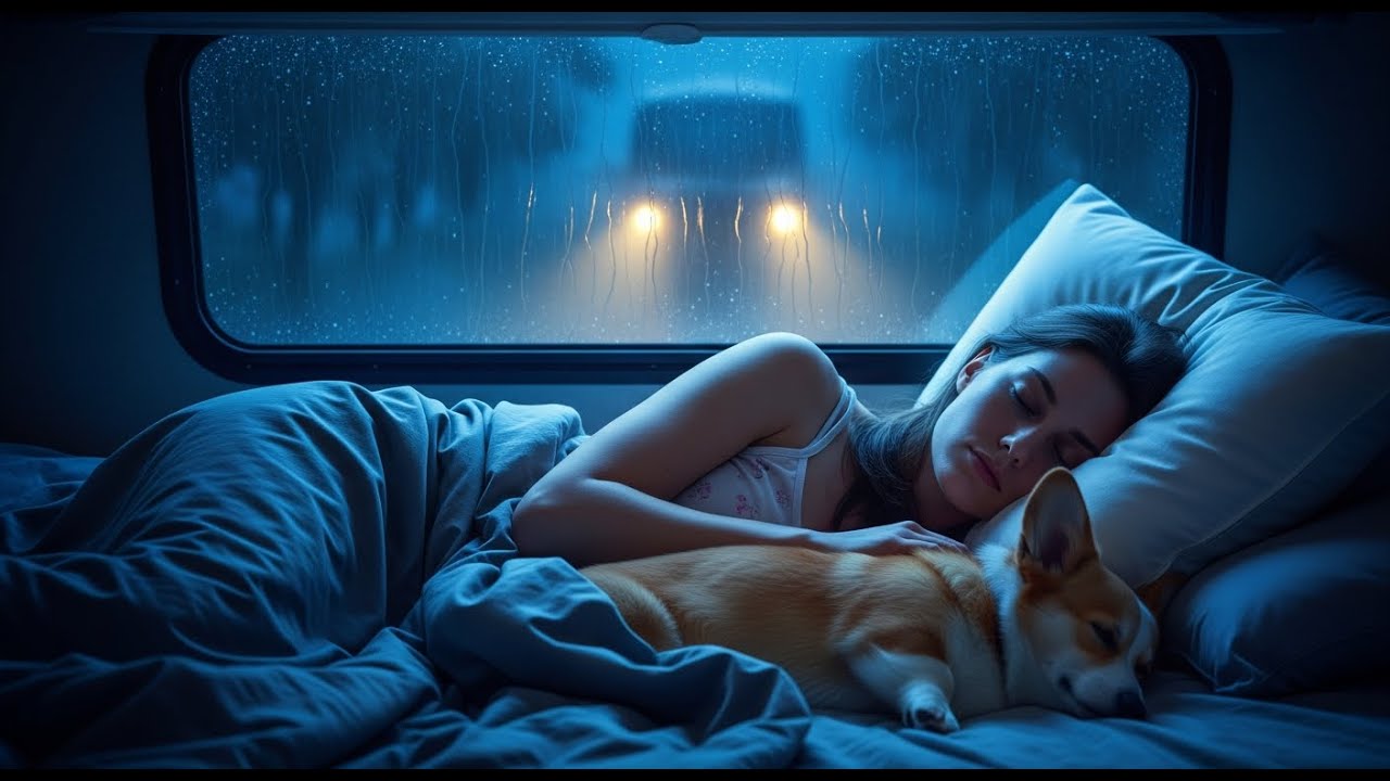 Rain Sounds for Sleeping – Rain on Cozy Car Roof & Gentle Thunder