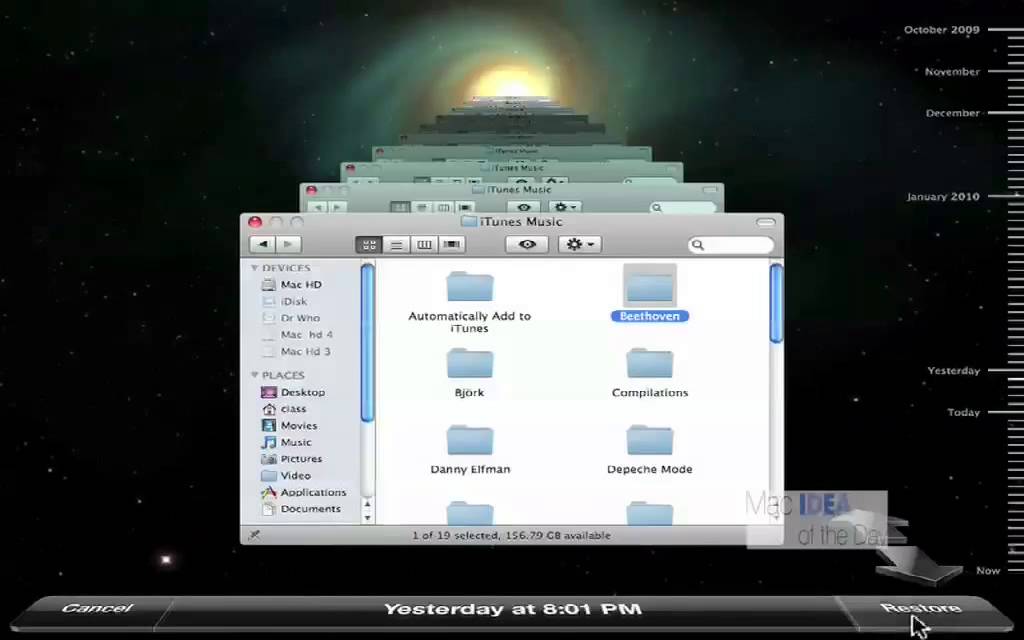 Time Machine Chapter 5 recovering iTunes music Mac OS 10.5-10.7
