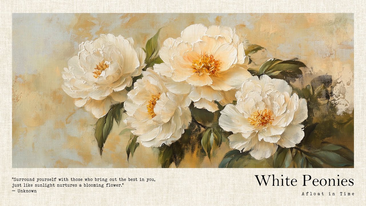 White Peonies | Piano playlist for a quiet day | Work Study Focus Stress Relief Relaxing Clam Music