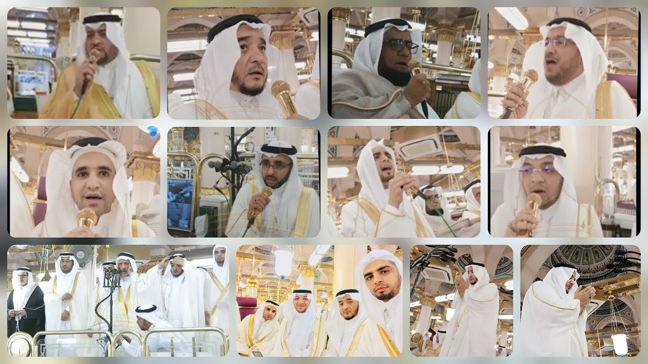 مرئيًا ! نصف ساعة من تكبيرات عيد الفطر المبارك لمؤذني المسجد النبوي لعام 1439 هـ | FHD