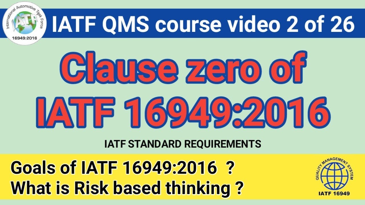 Iatf clause zero l Iatf 16949 : 2016