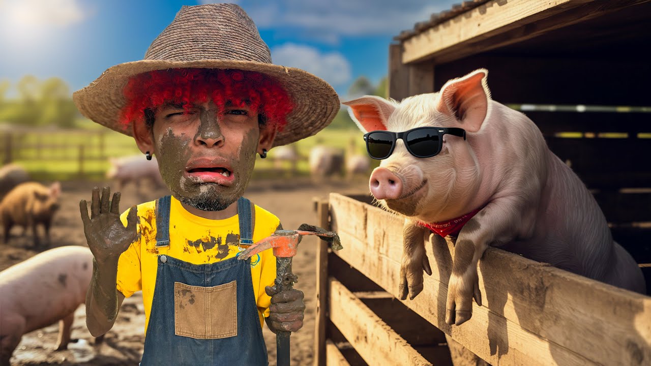 ¡24 HORAS SIENDO GRANJERO! 🐷 Termine lleno de lodo 😐🟫