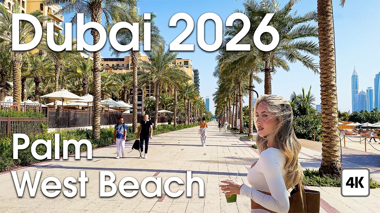 Dubai 🇦🇪 Downtown & Palm West Beach Luxury Walk | 4K Walking Tour Compilation