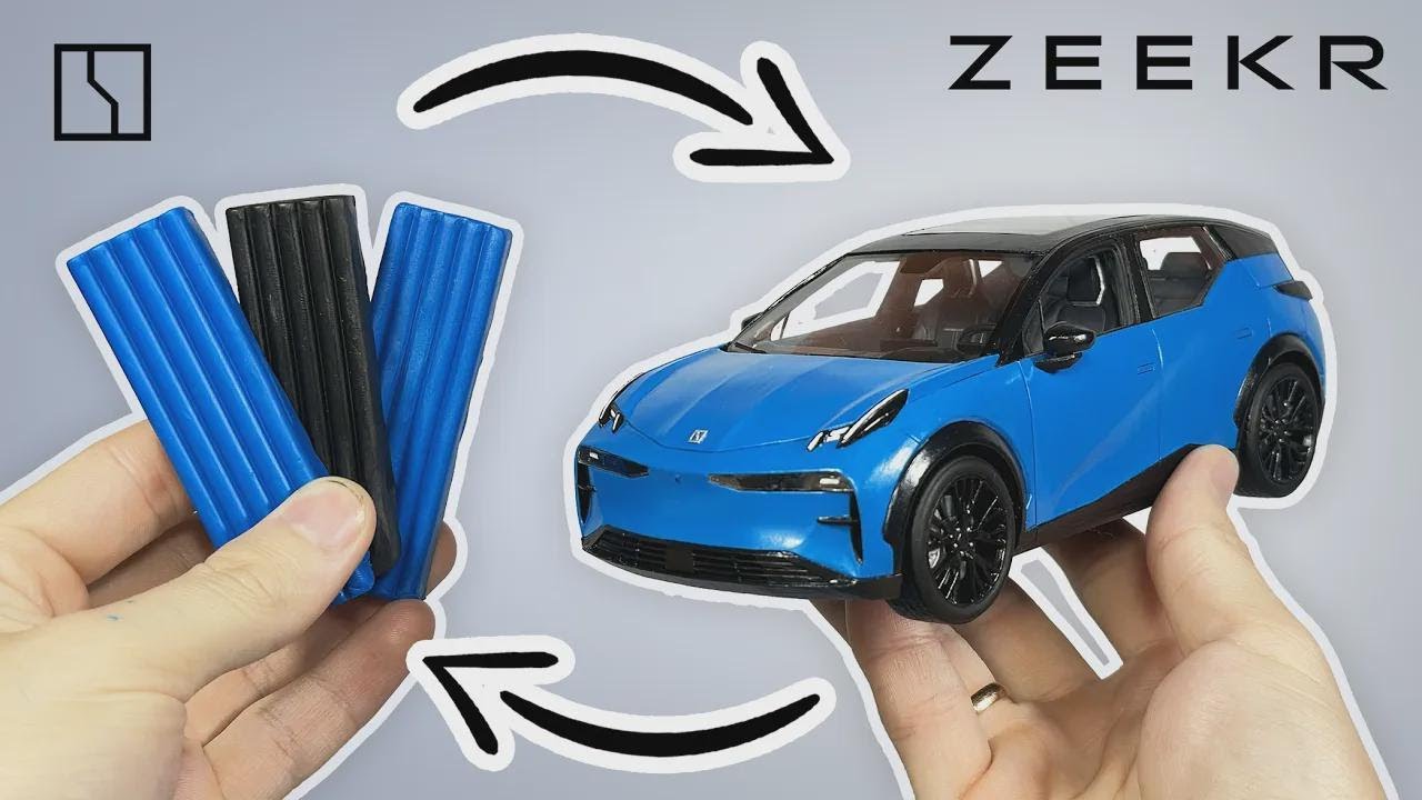 Transformei uma ZEEKR X em uma obra-prima de massinha depois de 150 horas de trabalho