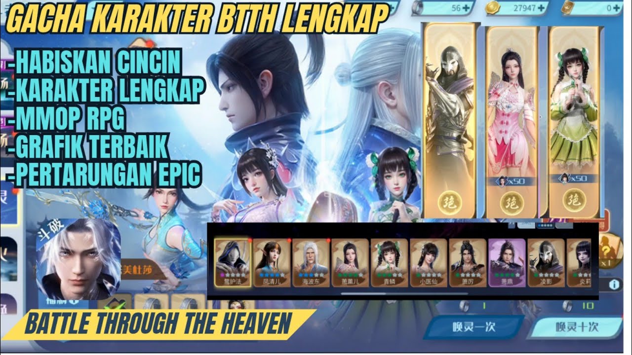 Gacha Karakter! Game Battle Through The Heavens atau BTTH MMORPG Open World