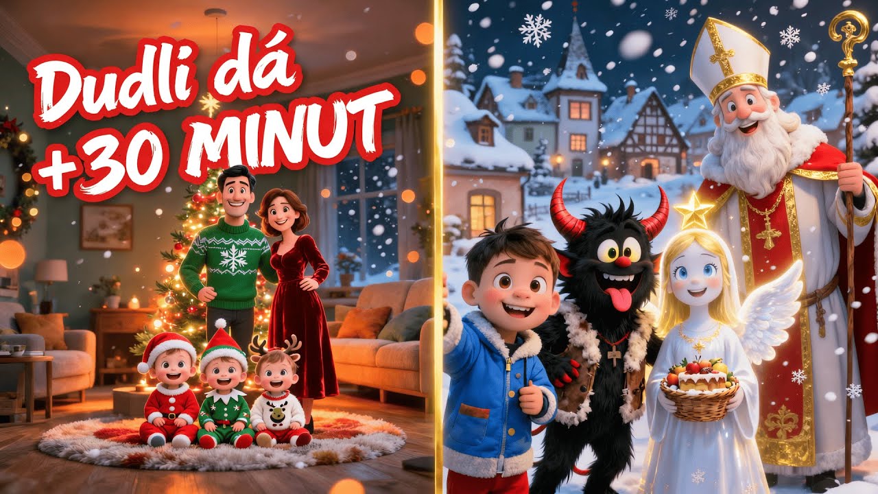 Písničky pro děti 30 min 🎄🚂 | Vánoční a zvířecí | Dudli dá