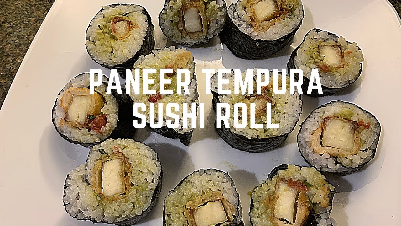 Paneer Tempura Sushi Roll. A healthy choice. Completely vegetarian recipe