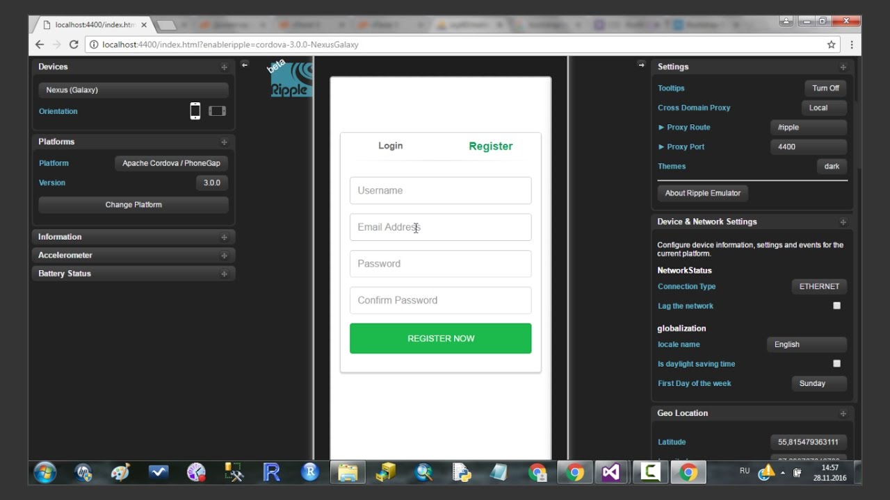 Урок 1. Apache Cordova. Android application. Server connection.
