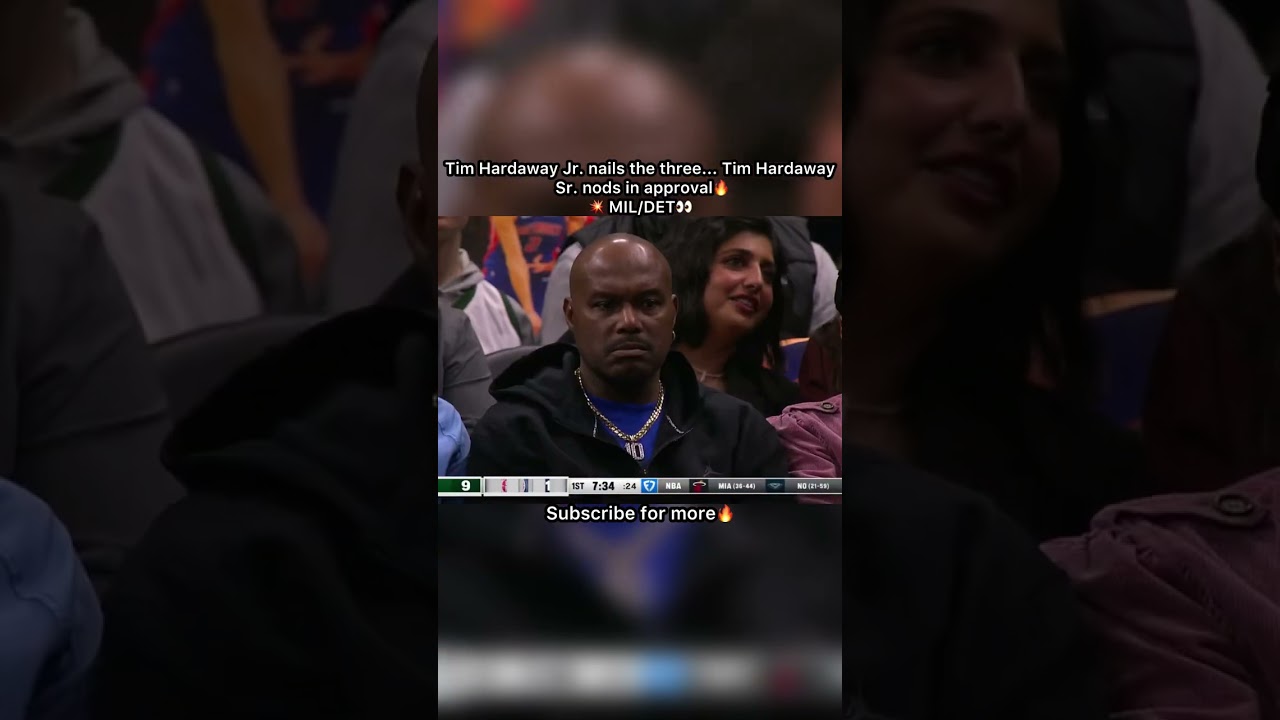 Tim Hardaway Jr. nails the three... Tim Hardaway Sr. nods in approval🔥💥 MIL/DET👀#highlights