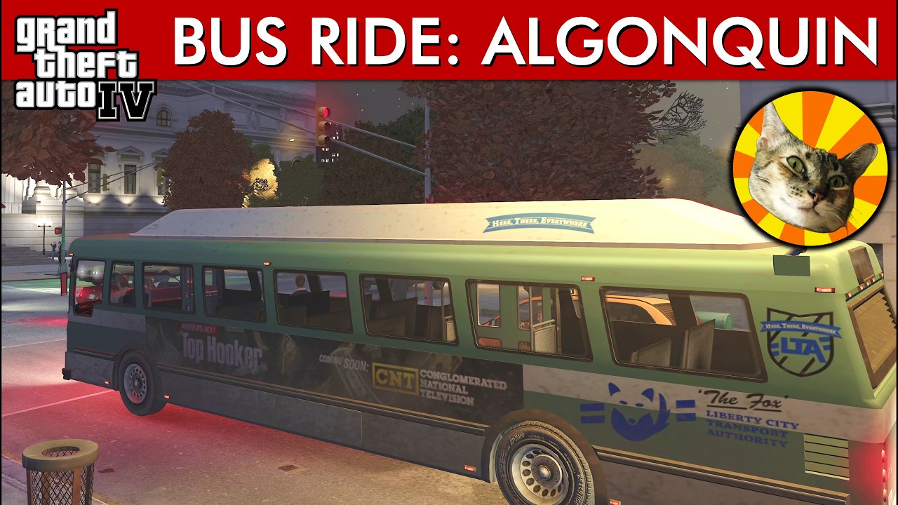 Niko's chill Algonquin bus joyride at night | GTA IV