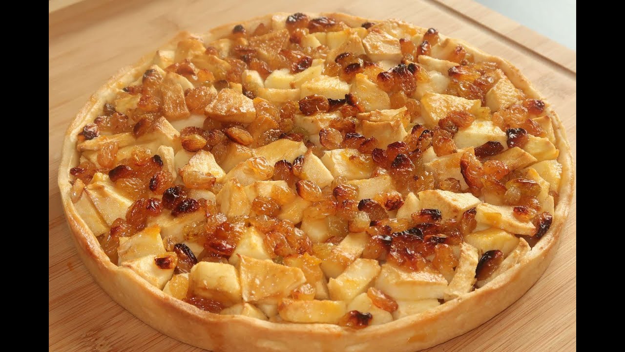Tarte aux pommes et raisin facile et rapide