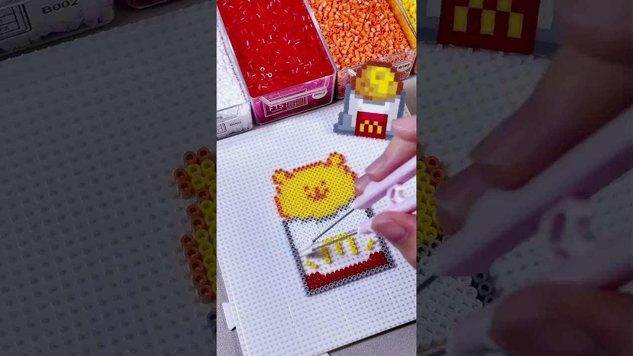 So Satisfying Perler Beads Bear Hash Brown🍟