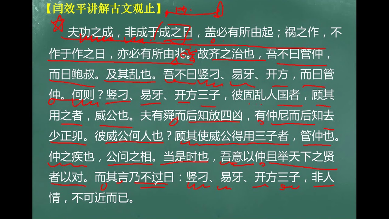 【闫效平讲解古文观止】第175集：管仲论