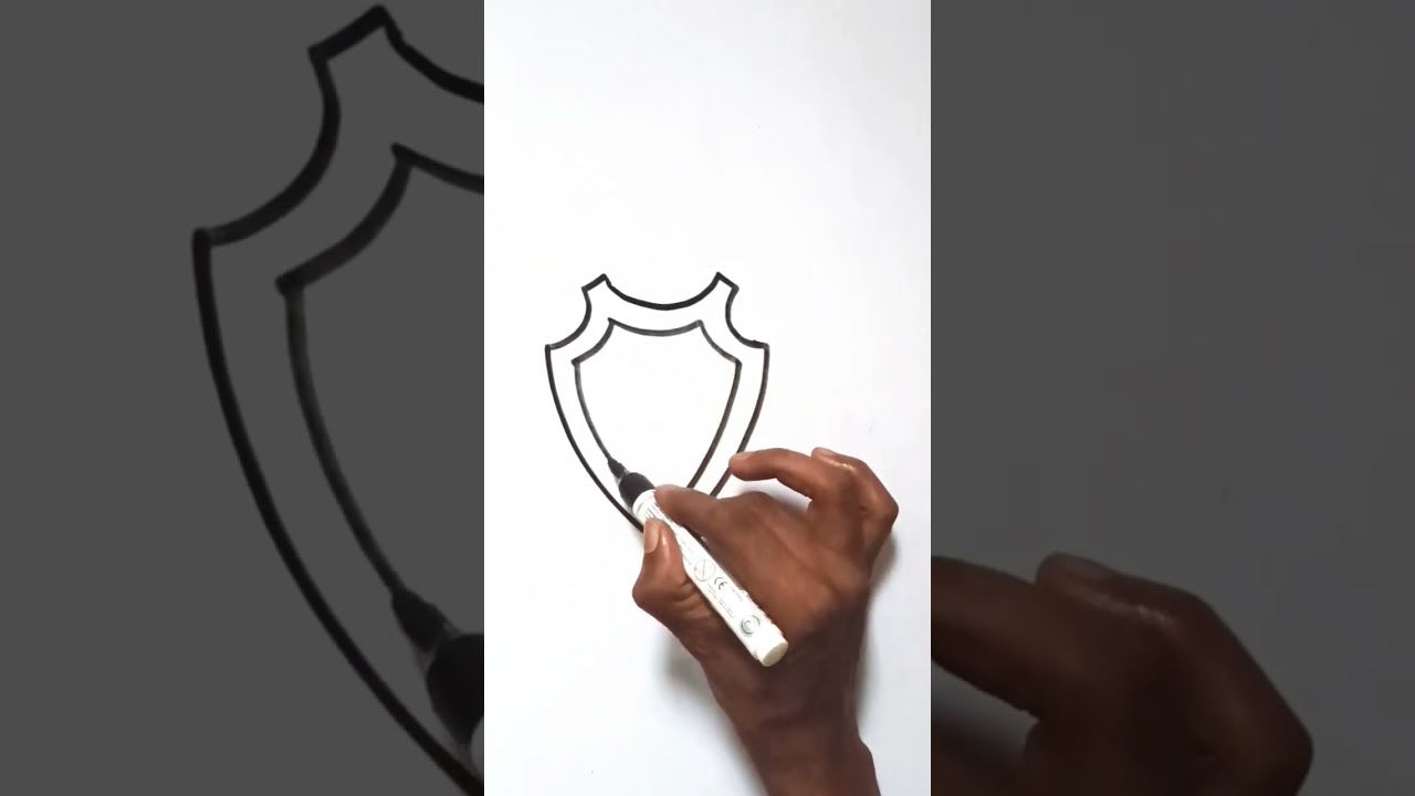 easy drawing of shield #ytshorts #art #lineart #shield #dhaal #drawing #howtodraw #artist #simple