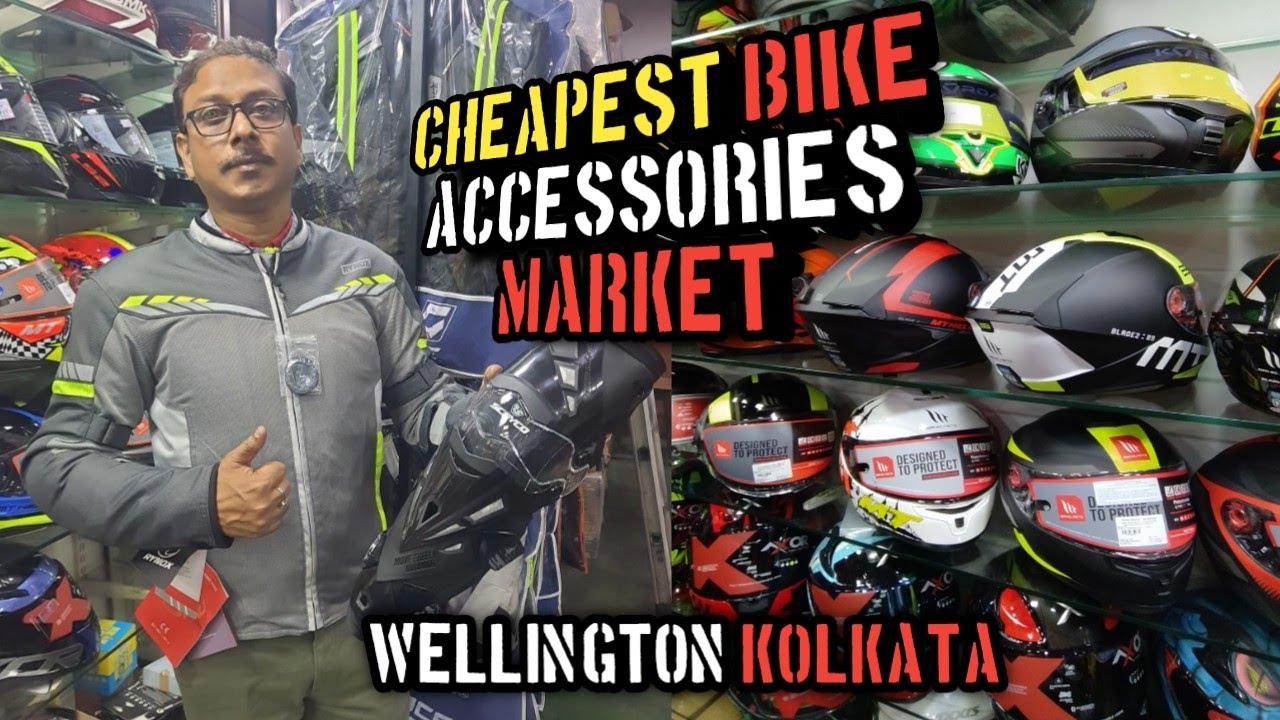 Kolkata's Cheapest Bike Accessories Market || Wellington Bike Market || Riding Jackets, Top Box