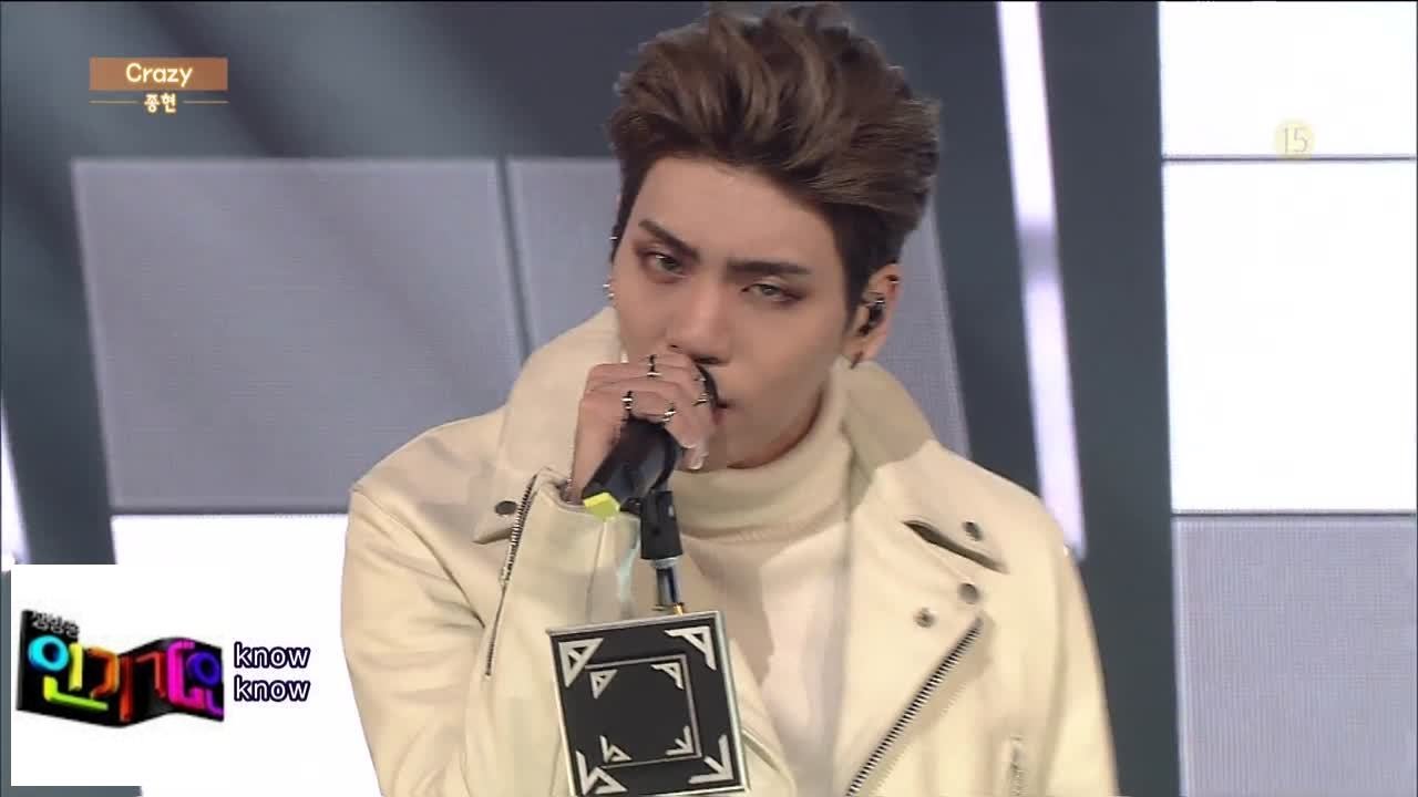 Jonghyun, смертельная сцена 'Crazy' @ популярная песня Inkigayo 150201