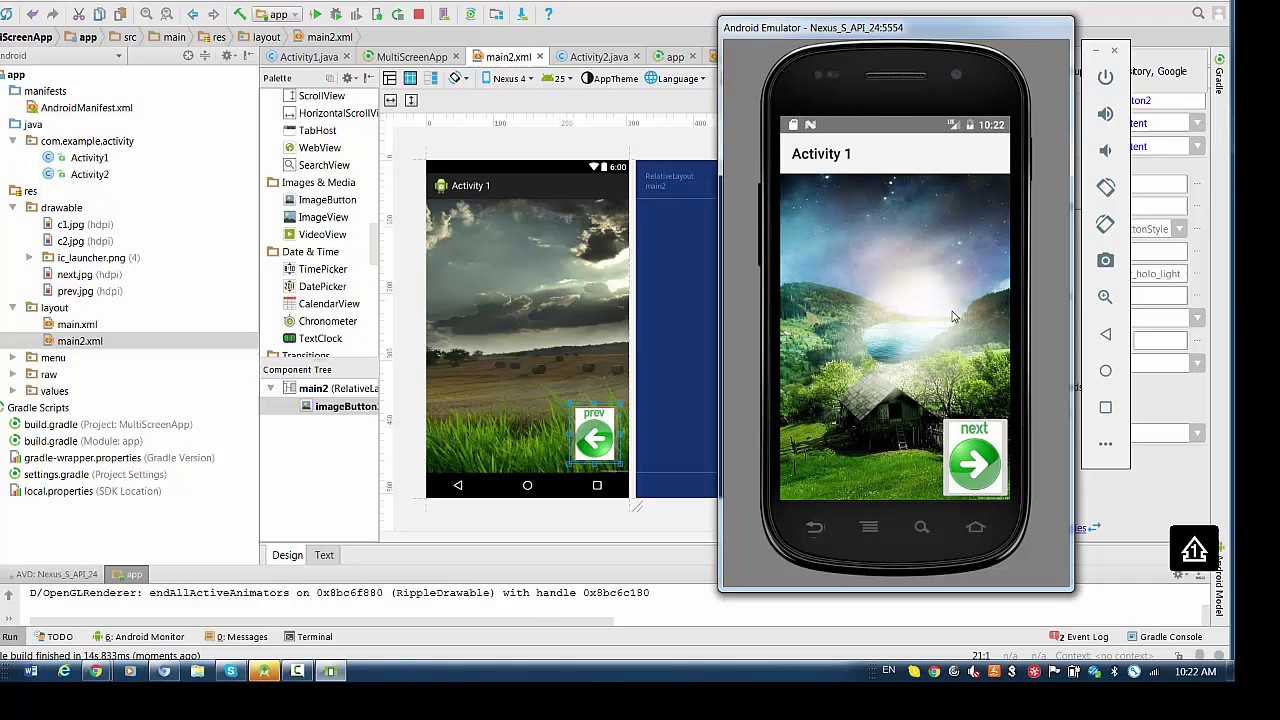 Android Studio Lesson 11_1 -  Switching Activities Using a Button Click