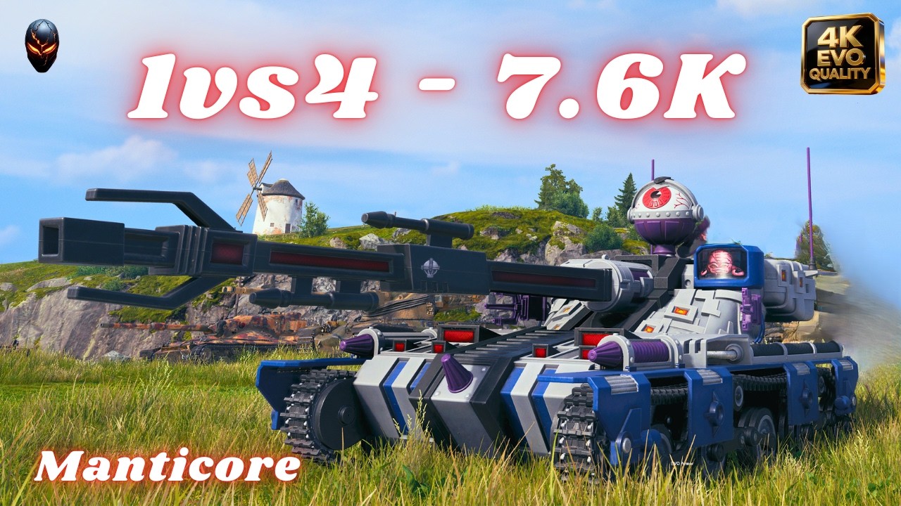 Manticore  1vs4 - 7.6K Damage 7 Kills World of Tanks #wot