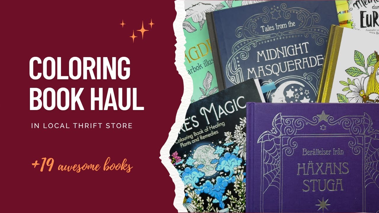 Amazing thrift store coloring book haul + Re-coloring challenge 📚