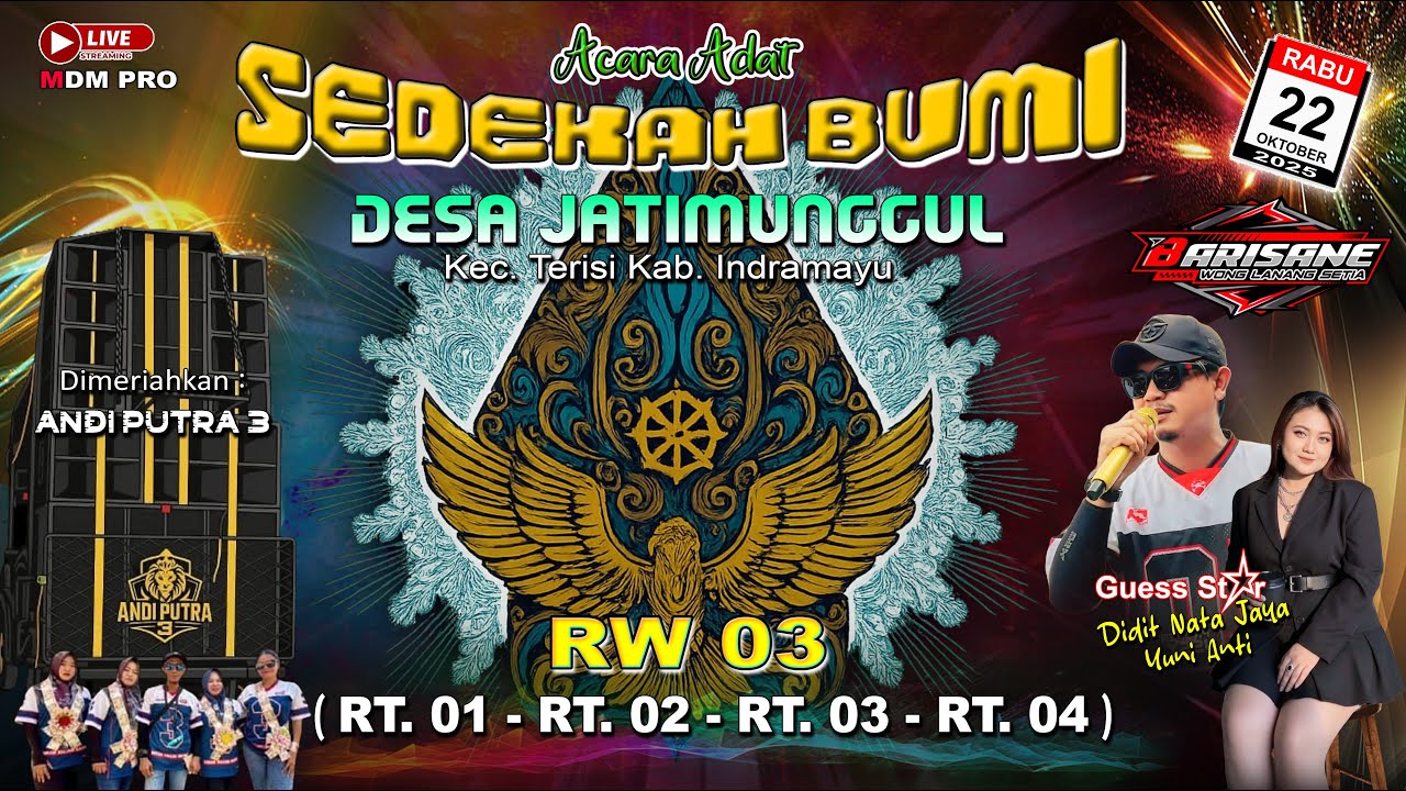🔴LIVE ACARA ADAT SEDEKAH BUMI DESA JATIMUNGGUL RW. 03 (RT.01.02,03,04) | RABU, 22-10-2025