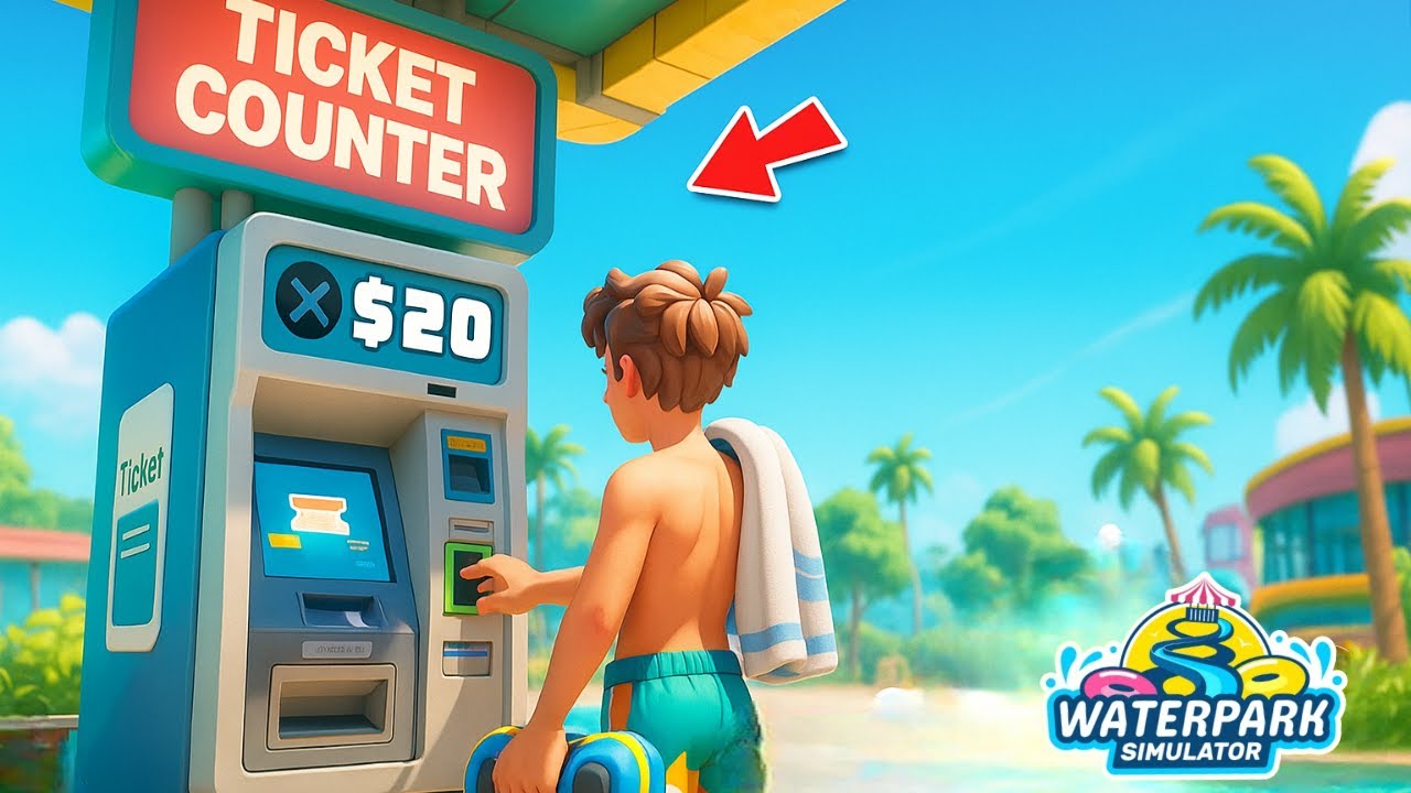 I Unlocked the Automatic Ticket Machine in Waterpark Simulator!