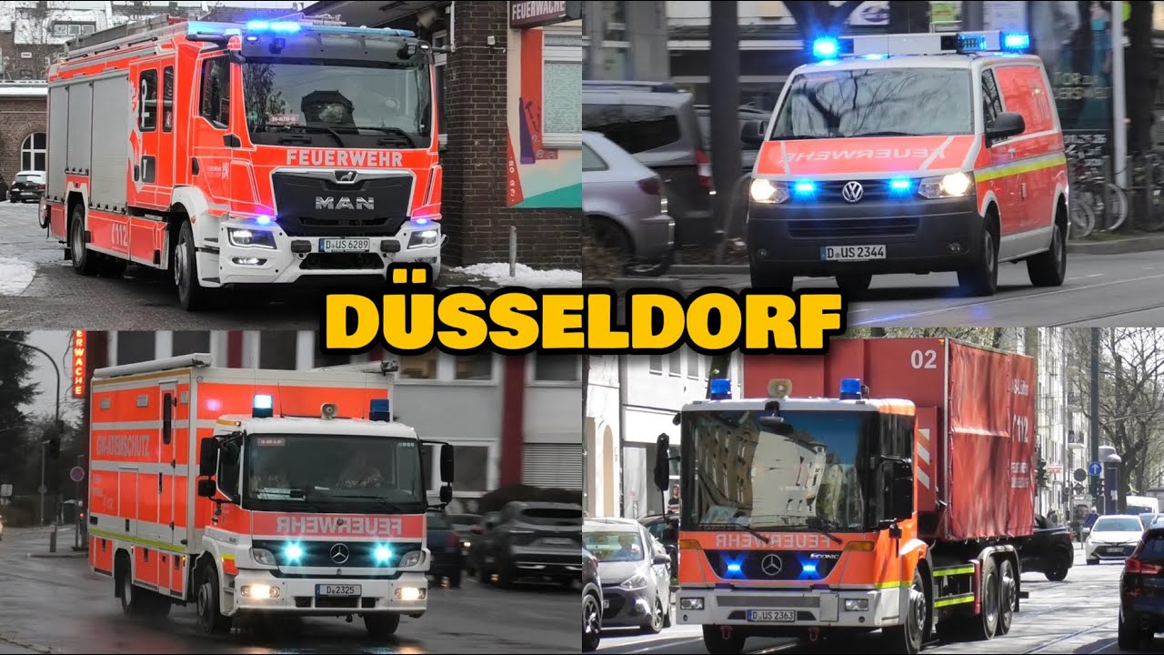 [FEUERWEHR DÜSSELDORF] - NEUES HLF, GW-SPRUNGRETTER und MEHR! I Einsatzfahrten FEUERWEHR Düsseldorf