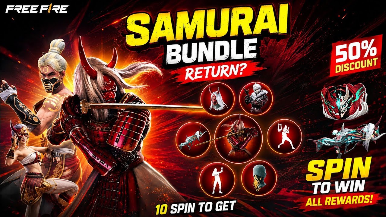ফাইনালি Zombie Samurai Bundle Ring Event আসছে😱😱Confirm|FF Samurai Bundle Return|Free Fire New Events