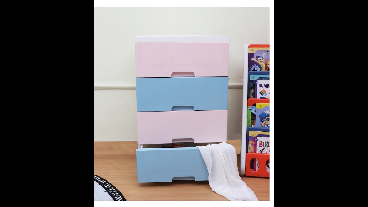 The Tickle Toe Plastic Chest of Drawer for Kids with 4 Drawers | L51xW33xH82Cm T3-CD0612LPB4-N